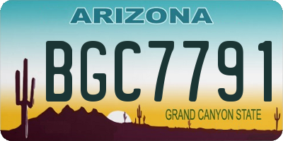 AZ license plate BGC7791