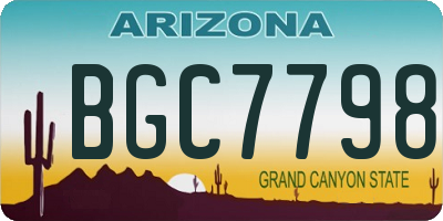 AZ license plate BGC7798