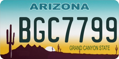 AZ license plate BGC7799