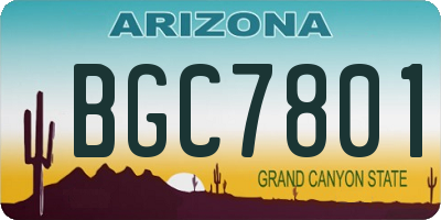 AZ license plate BGC7801