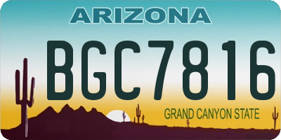 AZ license plate BGC7816