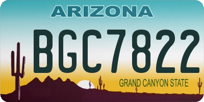 AZ license plate BGC7822