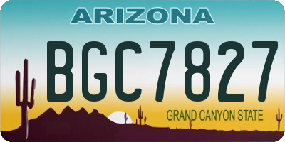 AZ license plate BGC7827