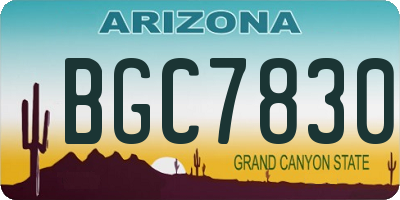 AZ license plate BGC7830