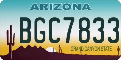 AZ license plate BGC7833