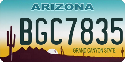 AZ license plate BGC7835