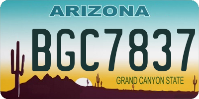 AZ license plate BGC7837