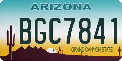 AZ license plate BGC7841