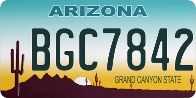 AZ license plate BGC7842