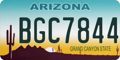 AZ license plate BGC7844
