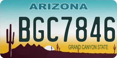 AZ license plate BGC7846