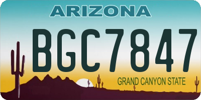 AZ license plate BGC7847