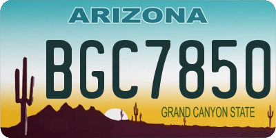 AZ license plate BGC7850