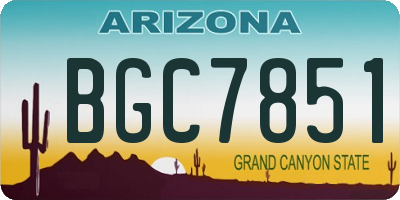 AZ license plate BGC7851