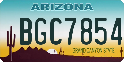 AZ license plate BGC7854