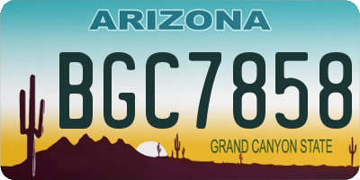 AZ license plate BGC7858