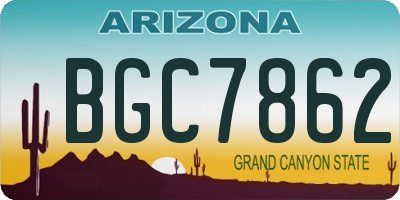 AZ license plate BGC7862