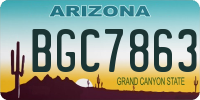 AZ license plate BGC7863