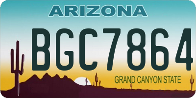 AZ license plate BGC7864