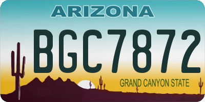 AZ license plate BGC7872