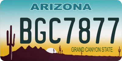 AZ license plate BGC7877