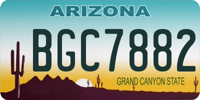 AZ license plate BGC7882