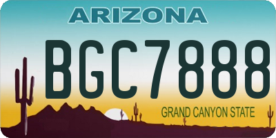 AZ license plate BGC7888