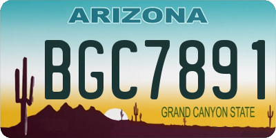 AZ license plate BGC7891