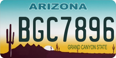 AZ license plate BGC7896