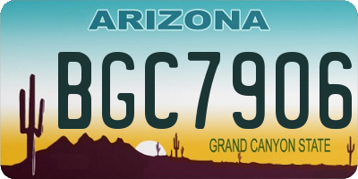 AZ license plate BGC7906