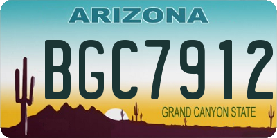 AZ license plate BGC7912