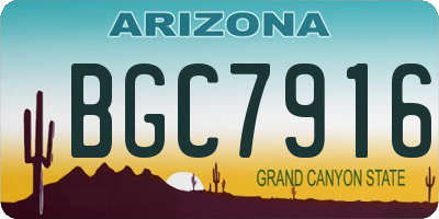 AZ license plate BGC7916