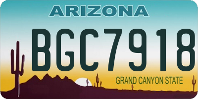 AZ license plate BGC7918