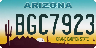AZ license plate BGC7923