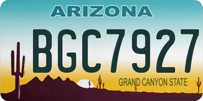 AZ license plate BGC7927