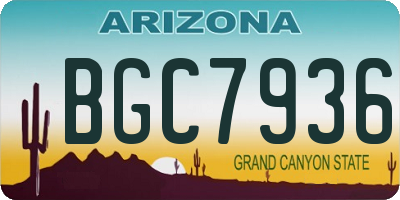 AZ license plate BGC7936