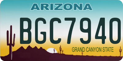 AZ license plate BGC7940