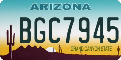 AZ license plate BGC7945