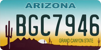 AZ license plate BGC7946