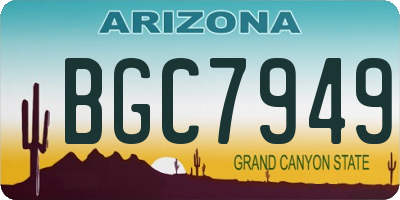 AZ license plate BGC7949