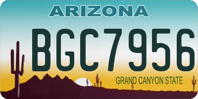 AZ license plate BGC7956