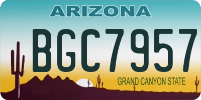 AZ license plate BGC7957