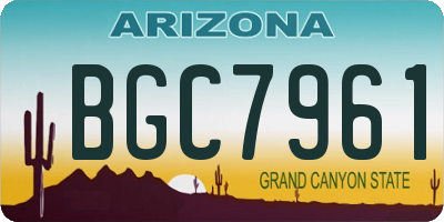 AZ license plate BGC7961