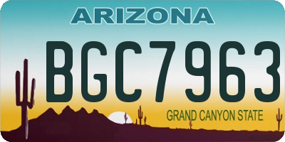 AZ license plate BGC7963