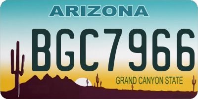 AZ license plate BGC7966