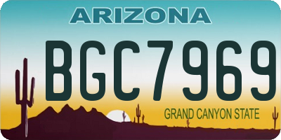 AZ license plate BGC7969
