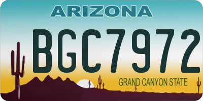 AZ license plate BGC7972