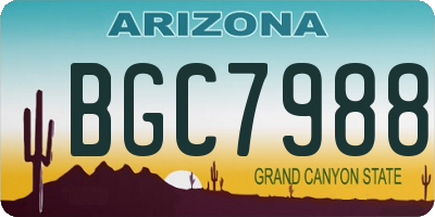 AZ license plate BGC7988