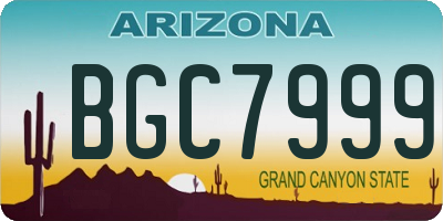 AZ license plate BGC7999