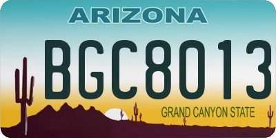 AZ license plate BGC8013
